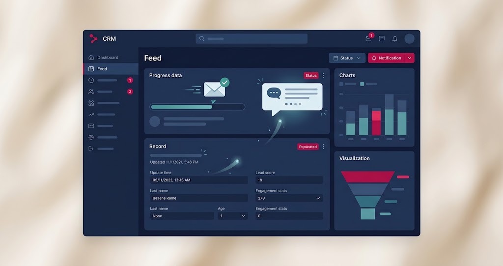 AI-powered CRM dashboard automating tasks for an Australian sales team