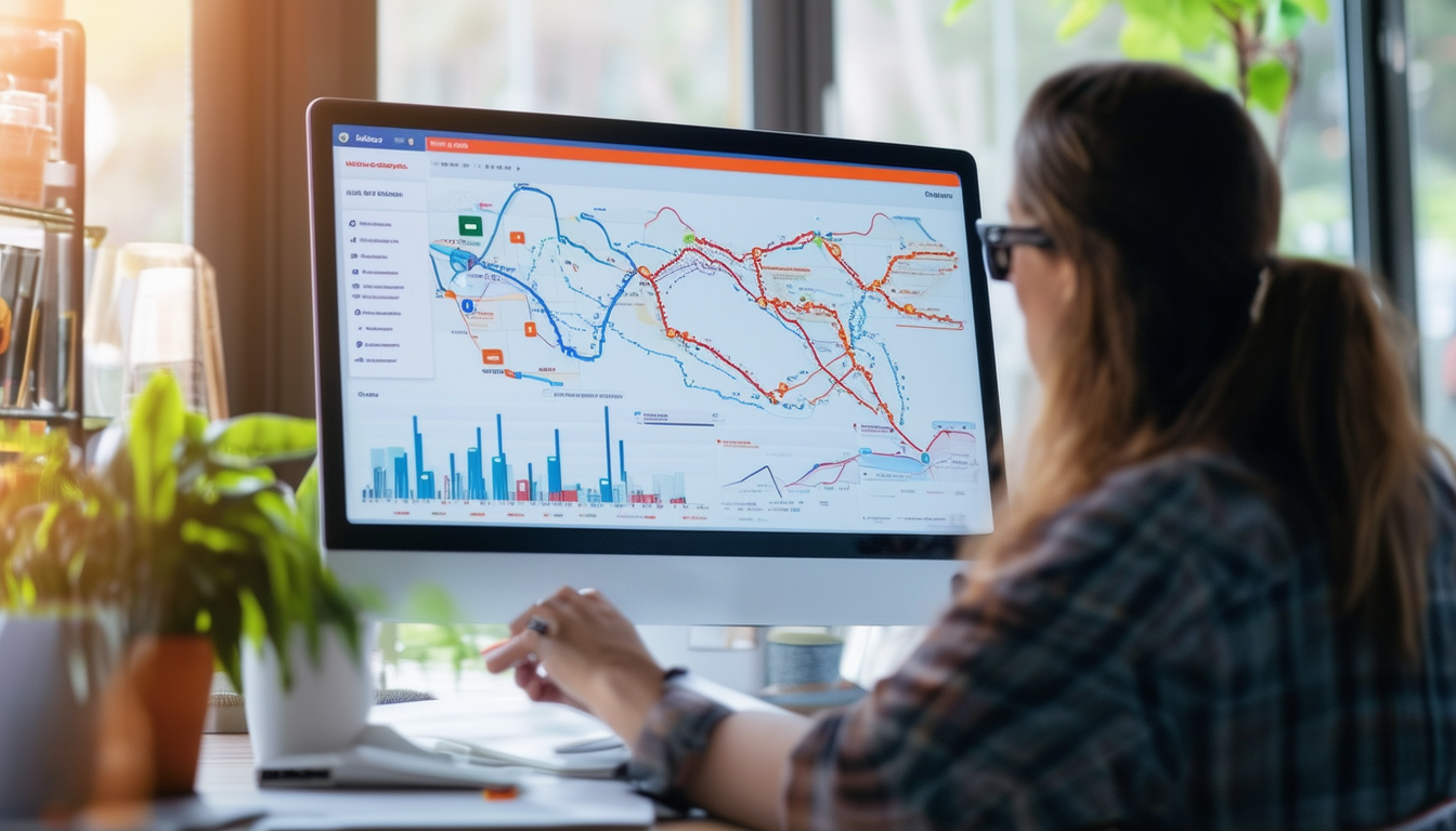 A marketer analyzing data on a HubSpot dashboard t